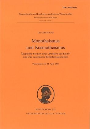 Monotheismus und Kosmotheismus von Assmann,  Jan