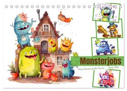 Monsterjobs – Kleine Monster, große Träume (Tischkalender 2024 DIN A5 quer), CALVENDO Monatskalender von Frost,  Anja