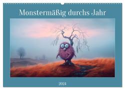 Monstermäßig durchs Jahr (Wandkalender 2024 DIN A2 quer), CALVENDO Monatskalender von Dittmann,  Bettina