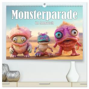 Monsterparade im Anmarsch (hochwertiger Premium Wandkalender 2024 DIN A2 quer), Kunstdruck in Hochglanz von Brunner-Klaus,  Liselotte