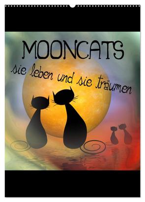 Mooncats – sie leben und sie träumen (Wandkalender 2024 DIN A2 hoch), CALVENDO Monatskalender von IssaBild,  IssaBild