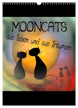 Mooncats – sie leben und sie träumen (Wandkalender 2024 DIN A3 hoch), CALVENDO Monatskalender von IssaBild,  IssaBild