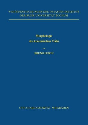 Morphologie des koreanischen Verbs von Lewin,  Bruno