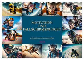 Motivation und Fallschirmspringen (Wandkalender 2024 DIN A2 quer), CALVENDO Monatskalender von Meutzner,  Dirk