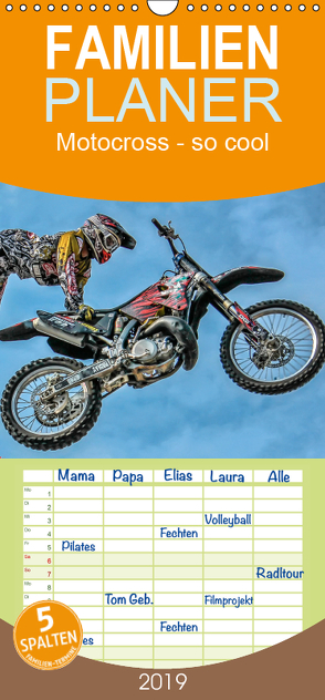 Motocross – so cool – Familienplaner hoch (Wandkalender 2019 , 21 cm x 45 cm, hoch) von Roder,  Peter