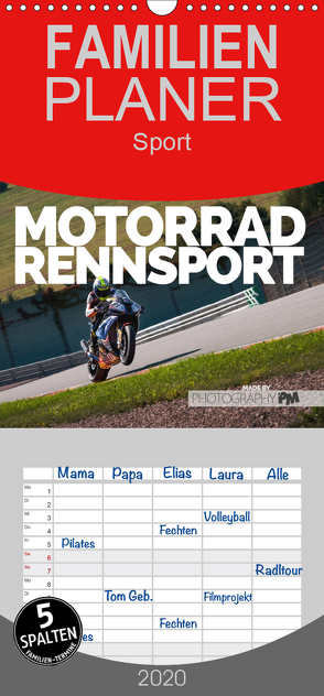 Motorrad Rennsport – Familienplaner hoch (Wandkalender 2020 , 21 cm x 45 cm, hoch) von PM,  Photography