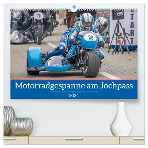 Motorradgespanne am Jochpass (hochwertiger Premium Wandkalender 2024 DIN A2 quer), Kunstdruck in Hochglanz von Käufer,  Stephan