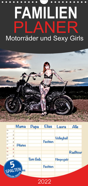 Familienplaner Motorräder und Sexy Girls (Wandkalender 2022 , 21 cm x 45 cm, hoch) von Talmon,  Udo