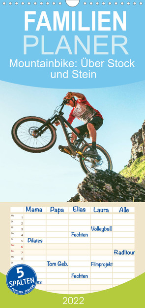 Familienplaner Mountainbike: Über Stock und Stein (Wandkalender 2022 , 21 cm x 45 cm, hoch) von CALVENDO