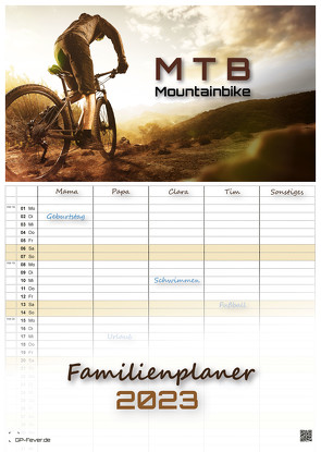 MTB | Mountainbike – 2023 – Kalender DIN A3 – (Familienplaner)