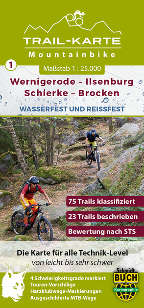 MTB Trail-Karte Harz: Wernigerode – Ilsenburg – Schierke – Brocken von Schmidt,  Maximilian, Schmidt,  Thorsten, Spachmüller,  Bernhard