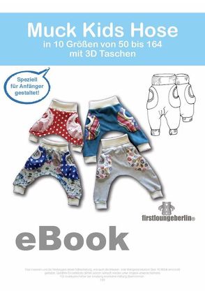 Muck Jerseyhose mit 3D Taschen Gr. 50 bis 164 von firstloungeberlin von Schille,  Ina