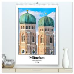 München Blick vom Alten Peter (hochwertiger Premium Wandkalender 2024 DIN A2 hoch), Kunstdruck in Hochglanz von Schwarze,  Nina