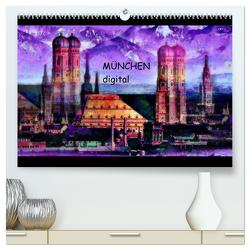 München digital (hochwertiger Premium Wandkalender 2024 DIN A2 quer), Kunstdruck in Hochglanz von Luise Strohmenger,  Marie