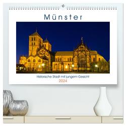 Münster – Historische Stadt mit jungem Gesicht (hochwertiger Premium Wandkalender 2024 DIN A2 quer), Kunstdruck in Hochglanz von Michalzik,  Paul