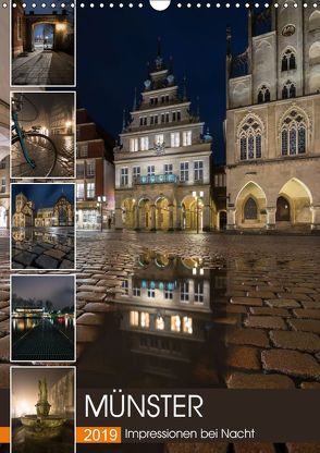 Münster – Impressionen bei Nacht (Wandkalender 2019 DIN A3 hoch) von Herzog,  Gregor