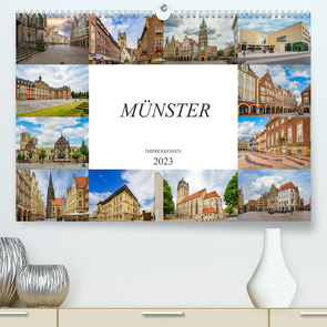 Münster Impressionen (Premium, hochwertiger DIN A2 Wandkalender 2023, Kunstdruck in Hochglanz) von Meutzner,  Dirk