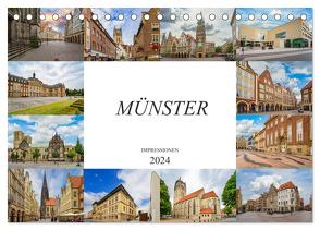 Münster Impressionen (Tischkalender 2024 DIN A5 quer), CALVENDO Monatskalender von Meutzner,  Dirk