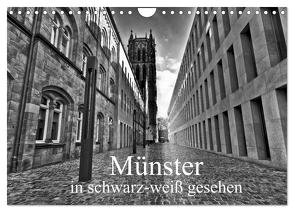 Münster in schwarz-weiß gesehen (Wandkalender 2024 DIN A4 quer), CALVENDO Monatskalender von Michalzik,  Paul