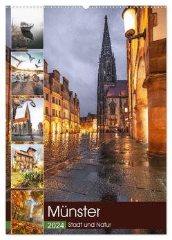 Münster – Stadt und Natur (Wandkalender 2024 DIN A2 hoch), CALVENDO Monatskalender von Herzog,  Gregor