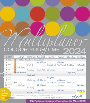 Multiplaner – Colour your time 2024 von Halbleib,  Beate, Korsch Verlag