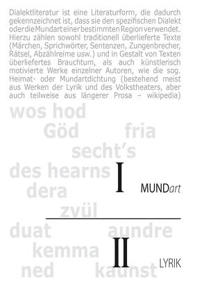 Mundart I Lyrik II von Bacowsky,  Helmut