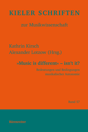„Music is different“ – isn´t it? von Kirsch,  Kathrin, Lotzow,  Alexander