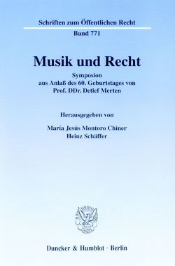 Musik und Recht. von Montoro Chiner,  María Jesús, Schäffer,  Heinz