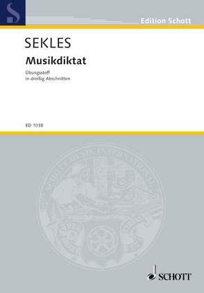 Musikdiktat von Sekles,  Bernhard