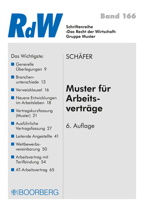 Muster für Arbeitsverträge von Schäfer,  Gerd