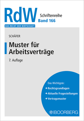 Muster für Arbeitsverträge von Schäfer,  Gerd