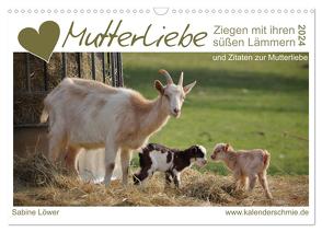 Mutterliebe – Ziegen mit ihren süßen Lämmern (Wandkalender 2024 DIN A3 quer), CALVENDO Monatskalender von Löwer,  Sabine