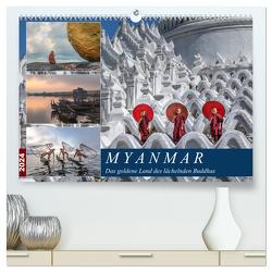 Myanmar, das goldene Land des lächelnden Buddhas (hochwertiger Premium Wandkalender 2024 DIN A2 quer), Kunstdruck in Hochglanz von Kruse,  Joana