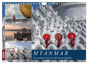 Myanmar, das goldene Land des lächelnden Buddhas (Wandkalender 2024 DIN A4 quer), CALVENDO Monatskalender von Kruse,  Joana