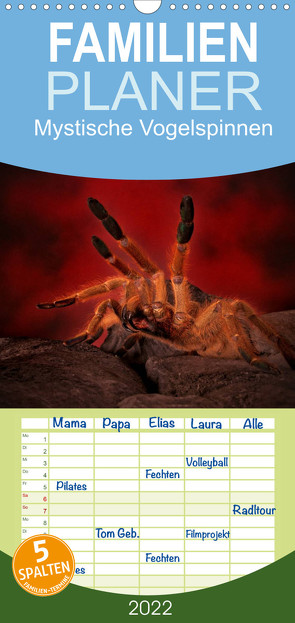 Familienplaner Mystische Vogelspinnen (Wandkalender 2022 , 21 cm x 45 cm, hoch) von Baderschneider,  Horst