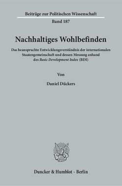 Nachhaltiges Wohlbefinden. von Dückers,  Daniel