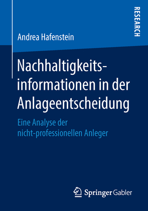 Nachhaltigkeitsinformationen in der Anlageentscheidung von Hafenstein,  Andrea