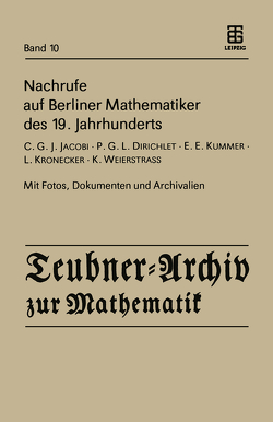 Nachrufe auf Berliner Mathematiker des 19. Jahrhunderts von Reichardt,  H.