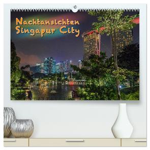 Nachtansichten Singapur City (hochwertiger Premium Wandkalender 2024 DIN A2 quer), Kunstdruck in Hochglanz von Gödecke,  Dieter