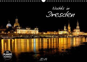 Nachts in Dresden (Wandkalender 2019 DIN A3 quer) von Meutzner,  Dirk