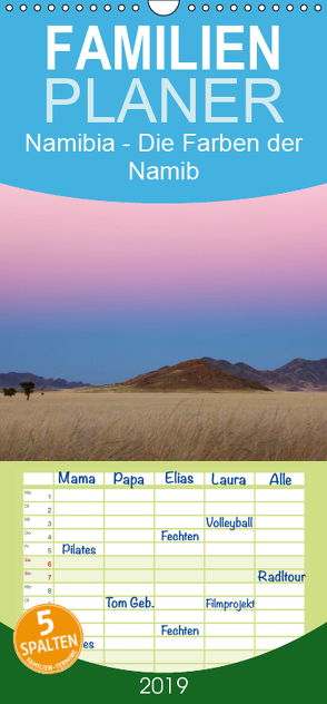 Namibia – Die Farben der Namib – Familienplaner hoch (Wandkalender 2019 , 21 cm x 45 cm, hoch) von Schaenzer,  Sandra