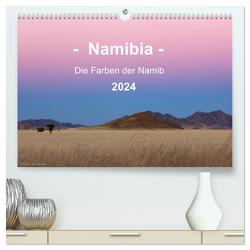 Namibia – Die Farben der Namib (hochwertiger Premium Wandkalender 2024 DIN A2 quer), Kunstdruck in Hochglanz von Schaenzer,  Sandra