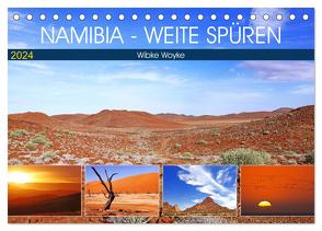 Namibia – Weite spüren (Tischkalender 2024 DIN A5 quer), CALVENDO Monatskalender von Woyke,  Wibke