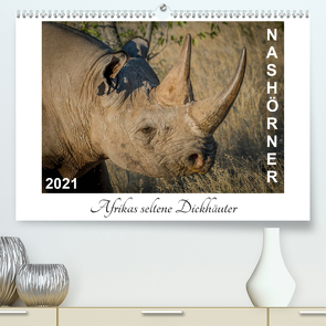 Nashörner – Afrikas seltene Dickhäuter (Premium, hochwertiger DIN A2 Wandkalender 2021, Kunstdruck in Hochglanz) von van der Wiel,  Irma