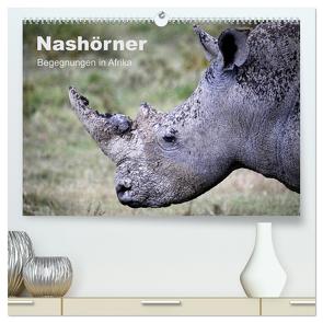 Nashörner – Begegnungen in Afrika (hochwertiger Premium Wandkalender 2024 DIN A2 quer), Kunstdruck in Hochglanz von Herzog,  Michael