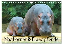 Nashörner & Flusspferde (Wandkalender 2024 DIN A4 quer), CALVENDO Monatskalender von Stanzer,  Elisabeth
