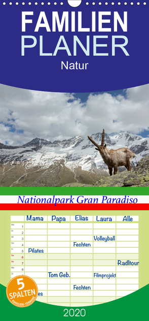 Nationalpark Gran Paradiso – Familienplaner hoch (Wandkalender 2020 , 21 cm x 45 cm, hoch) von Schörkhuber,  Johann