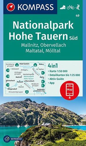 KOMPASS Wanderkarte 49 Nationalpark Hohe Tauern Süd, Mallnitz, Obervellach, Maltatal, Mölltal 1:50.000 von KOMPASS-Karten GmbH