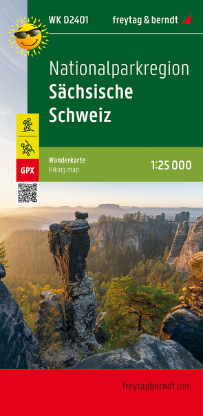 Nationalparkregion Sächsische Schweiz, Wanderkarte 1:25.000, freytag & berndt, WK D2401