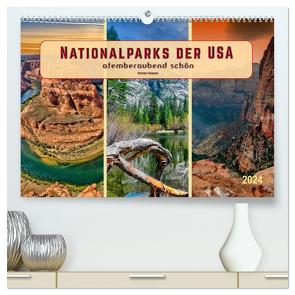 Nationalparks der USA – atemberaubend schön (hochwertiger Premium Wandkalender 2024 DIN A2 quer), Kunstdruck in Hochglanz von Roder,  Peter